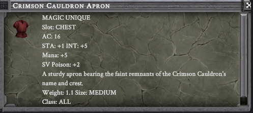 CRIMSON CAULDRON APRON item card